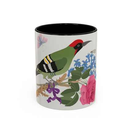 Woodpecker & Rose Colorful Mugs – Vibrant Spring & Bold Beauty