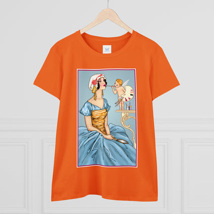 The Enchanting Painter: A Fairy's Artistic Touch Ceramic Women's Midweight Cotton Tee