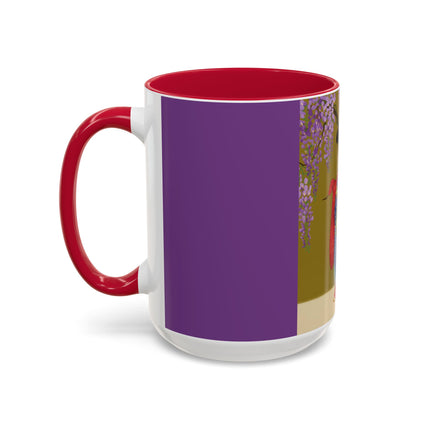 Wisteria Elegance Colorful Mug (11oz, 15oz) – Floral Beauty, Kimono Art & Timeless Grace