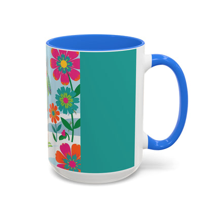 🎿🌸 The Winter Flower Adventurer Colorful Mug – Colorful Ski Fantasy