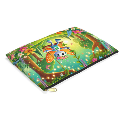 Robot Fairy Accessory Pouch – Whimsical Wonder & Blossom Magic