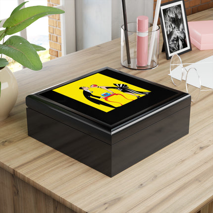 A Moment of Elegance: A Passionate Embrace Amidst Golden Splendor Jewelry Box