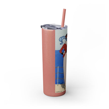 Costume de Yacht by George Barbier Skinny Tumbler with Straw, 20oz