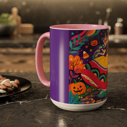 🌙🎃 The Lady Of Moonbeam Hollow Colorful Mug – Whimsical Halloween Charm