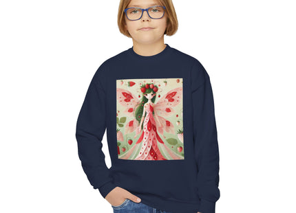 Strawberry Fairy Delight Youth Crewneck Sweatshirt
