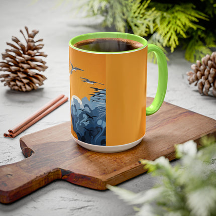 Falcon Mistress Colorful Mugs – Art Deco Majesty & Mythic Freedom