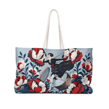 ❤️🌺 The Scarlet Blossom Dancer Weekender Bag – Art Deco Fashion Whimsy