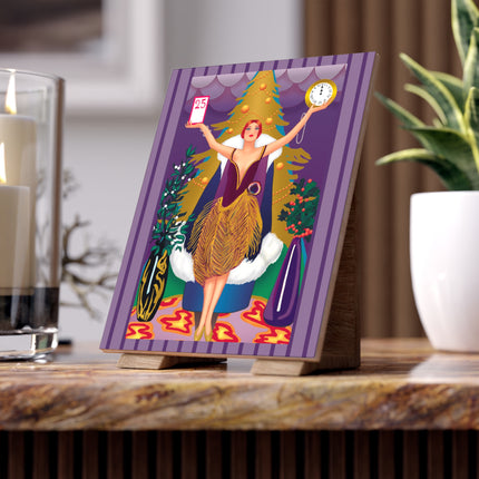 Countdown to Christmas Elegance Ceramic Tile