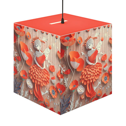 Poppy Fairy Light Cube Lamp