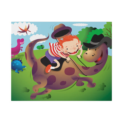 Rip-Roaring Fun – Playful Boy and Dinosaur Adventure