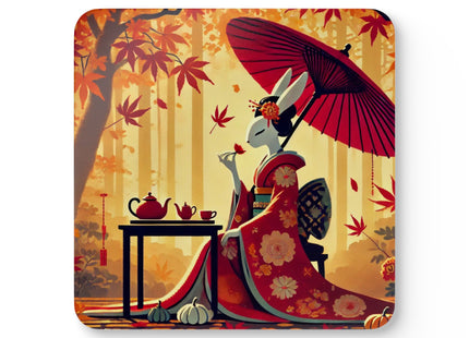 Theatrical Harvest Rabbit Corkwood Coaster Set