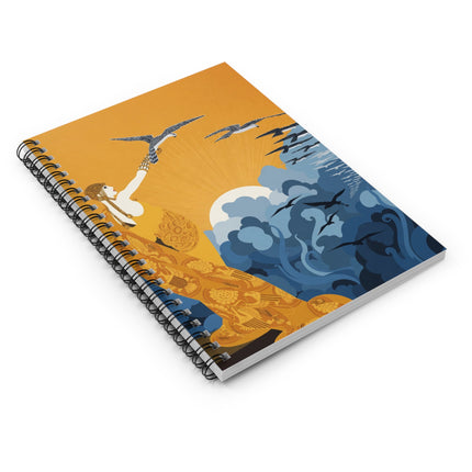 Falcon Mistress Spiral Notebook – Art Deco Glamour & Mythic Power