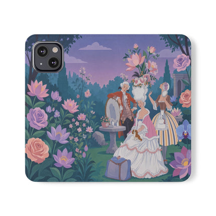 🌸🐶 The Grand Garden Dressing Flip Case – Art Deco Floral Elegance