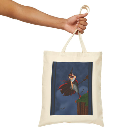 The Enchanted Witch Cotton Canvas Tote Bag