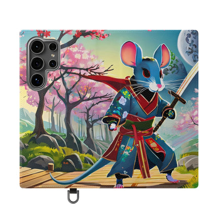 🐀⚔️ Cyber Samurai Rat Flip Case – Neon Discipline & Futuristic Skill
