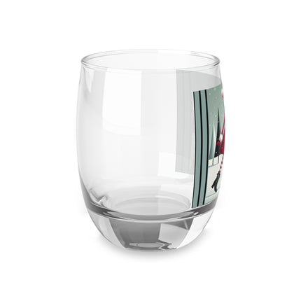 Red Sled & Curious Cats Whiskey Glass