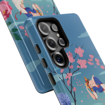 🌸☂️ The Lady Of The Falling Blossoms Phone Case – Art Deco Garden Whimsy