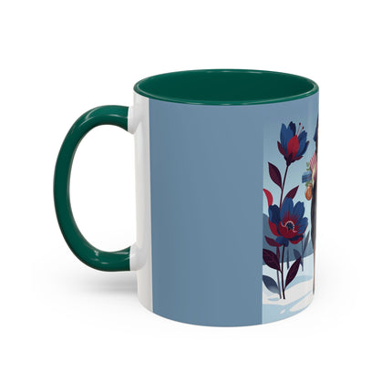 🎁🌺 The Christmas Gift Garden Stroll Colorful Mug – Art Deco Holiday Fantasy