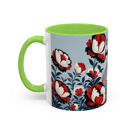❤️🌺 The Scarlet Blossom Dancer Colorful Mug – Art Deco Fashion Whimsy