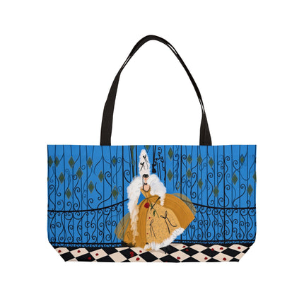 🎭🌹 The Lady At The Masquerade Gates Weekender Tote Bag – Art Deco Fashion Illustration
