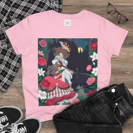 🌹🎶 The Midnight Garden Serenade Cotton Tee – Art Deco Romantic Fantasy