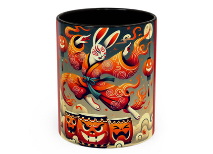 Jack-O’-Lantern Drums & The Kabuki Rabbit Colorful Mugs (11oz, 15oz)