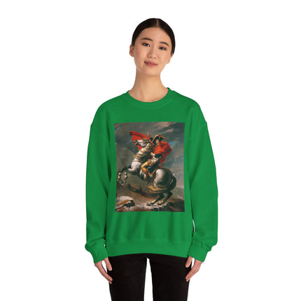 Napoleon Crossing the Alps by Jacques-Louis David Heavy Blend™ Crewneck Sweatshirt
