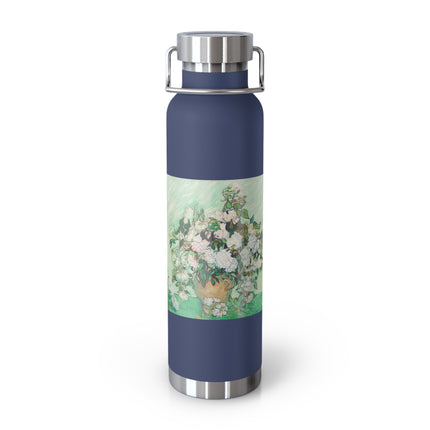 Roses by Vincent Van Gogh Copper Vacuum Insulated Bottle, 22oz