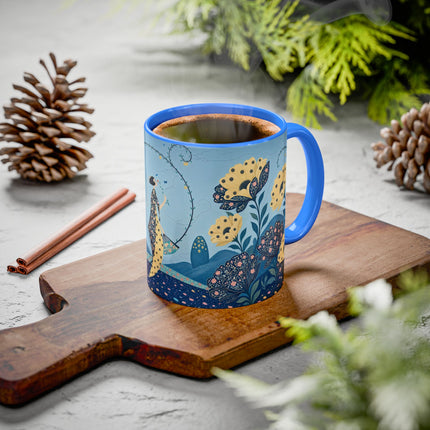🌼🦋 The Enchanted Butterfly Garden Promenade Colorful Mug – Art Deco Floral Whimsy