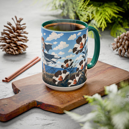 🌊🌼 The Windswept Seaside Promenade Colorful Mug – Art Deco Coastal Elegance