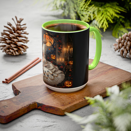🌙🎃 The Moonlit Pumpkin Parlor Colorful Mug – Elegant Halloween Charm