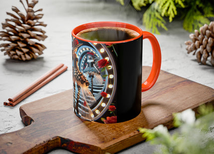 Halloween Witch Through the Mirror Colorful Mugs (11oz, 15oz)