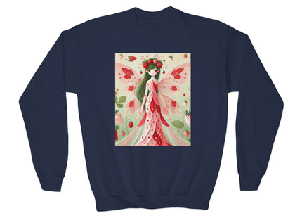Strawberry Fairy Delight Youth Crewneck Sweatshirt