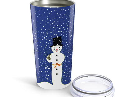Snowman in Falling Snow Tumbler 20oz