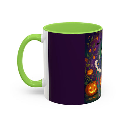 🎭🎃 The Masquerade Beneath The Pumpkin Lantern Colorful Mug – Theatrical Halloween Charm