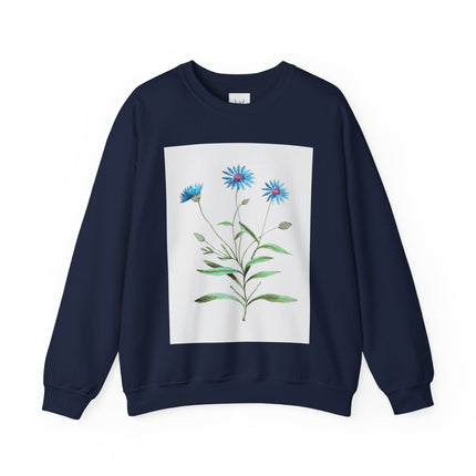 Blue Strawflower by Anselmus Boëtius de Boodt Heavy Blend™ Crewneck Sweatshirt