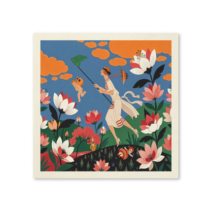 🪁🌺 The Lady Of The Flying Garden Napkins – Art Deco Floral Fantasy