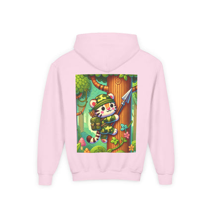 Stealthy Stripes Youth Hooded Sweatshirt – Adventure, Courage & Jungle Spirit