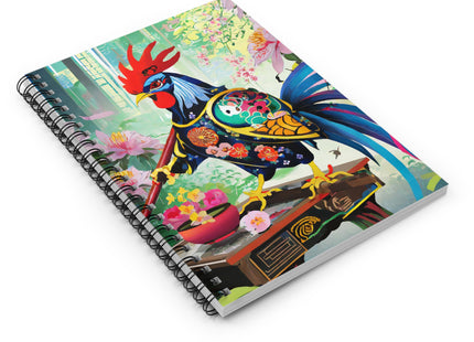 Cyberpunk Rooster Spiral Notebook - Ruled Line
