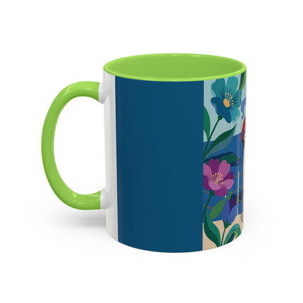 The Lady Of The Golden Horizon Colorful Mugs – Art Deco Coastal Elegance