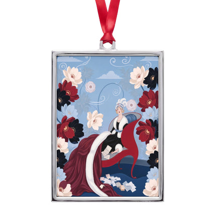 💌🌺 The Lady Of The Love Letters Portrait Frame Ornament – Art Deco Romantic Elegance
