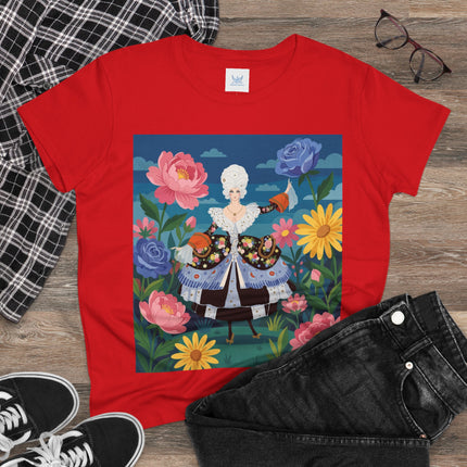 🌸👑 The Duchess Of The Enchanted Garden Cotton Tee – Art Deco Floral Elegance