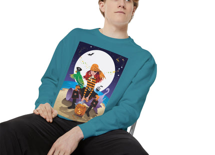 Moonlit Pirate Halloween Unisex Garment-Dyed Sweatshirt