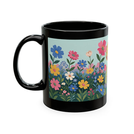 🌼🪭 The Lady Of The Grand Flower Garden Ceramic Mug – Art Deco Garden Whimsy