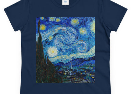 The Starry Night by Vincent Van Gogh Women's Midweight Cotton Tee
