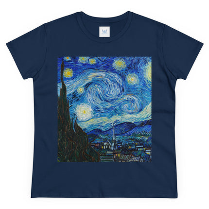 The Starry Night by Vincent Van Gogh Women's Midweight Cotton Tee
