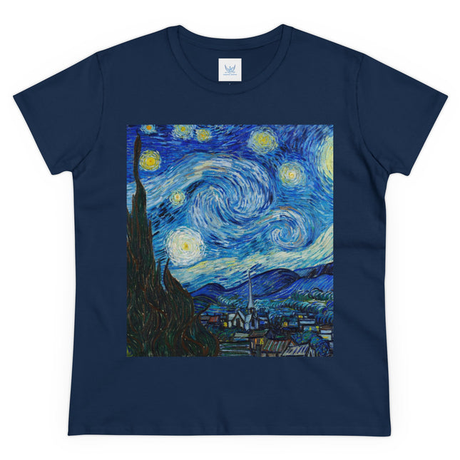The Starry Night by Vincent Van Gogh Women's Midweight Cotton Tee