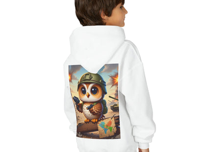 Owl on the Front Lines Youth Heavy Blend Hooded Sweatshirt