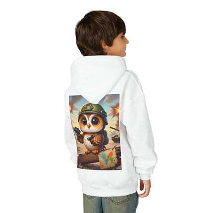 Owl on the Front Lines Youth Hooded Sweatshirt – Courage, Wisdom & Quiet Strength