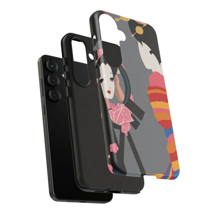 Geisha Mirror Phone Case – Elegant Reflection & Timeless Beauty